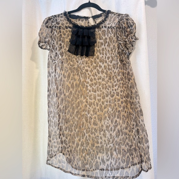 Sheer Leopard print blouse. Size small. Preowned - Picture 1 of 5